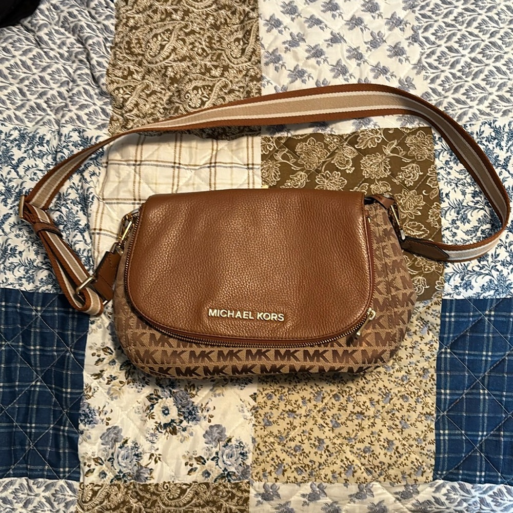 Michael Kors satchel bag stripe strap